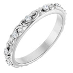 Floral inspired wedding band-The Diamond Setter