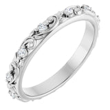 Floral inspired wedding band-The Diamond Setter