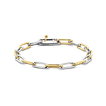 Silver and Gold Plated alternating paper clip bracelet-The Diamond Setter