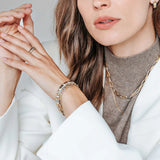 Silver and Gold Plated alternating paper clip bracelet-The Diamond Setter