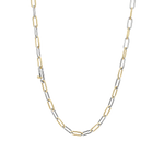 Silver and Gold Plated alternating paper clip necklace-The Diamond Setter