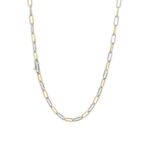 Silver and Gold Plated alternating paper clip necklace-The Diamond Setter