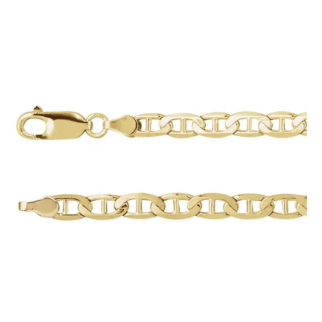 Solid gold 4.5 mm Curbed Anchor 16" Chain-The Diamond Setter