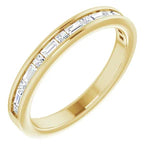 Channel set anniversary band with baguette and princess cut diamonds-The Diamond Setter