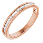 Channel set anniversary band with baguette and princess cut diamonds-The Diamond Setter