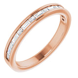 Channel set anniversary band with baguette and princess cut diamonds-The Diamond Setter