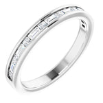 Channel set anniversary band with baguette and princess cut diamonds-The Diamond Setter
