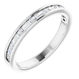 Channel set anniversary band with baguette and princess cut diamonds-The Diamond Setter