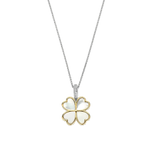 Gold Plated Clover Mother of Pearl Pendant-The Diamond Setter