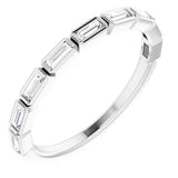 Dainty baguette diamond anniversary band-The Diamond Setter