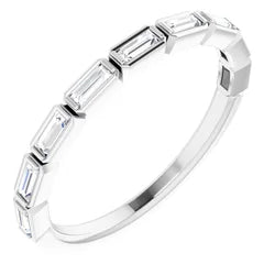 Dainty baguette diamond anniversary band-The Diamond Setter