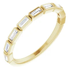 Dainty baguette diamond anniversary band-The Diamond Setter