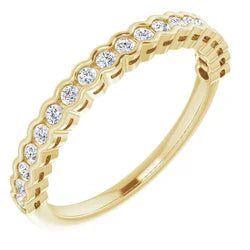Bezel set round cut diamond half eternity anniversary band-The Diamond Setter
