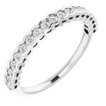 Bezel set round cut diamond half eternity anniversary band-The Diamond Setter