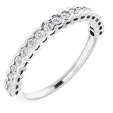 Bezel set round cut diamond half eternity anniversary band-The Diamond Setter