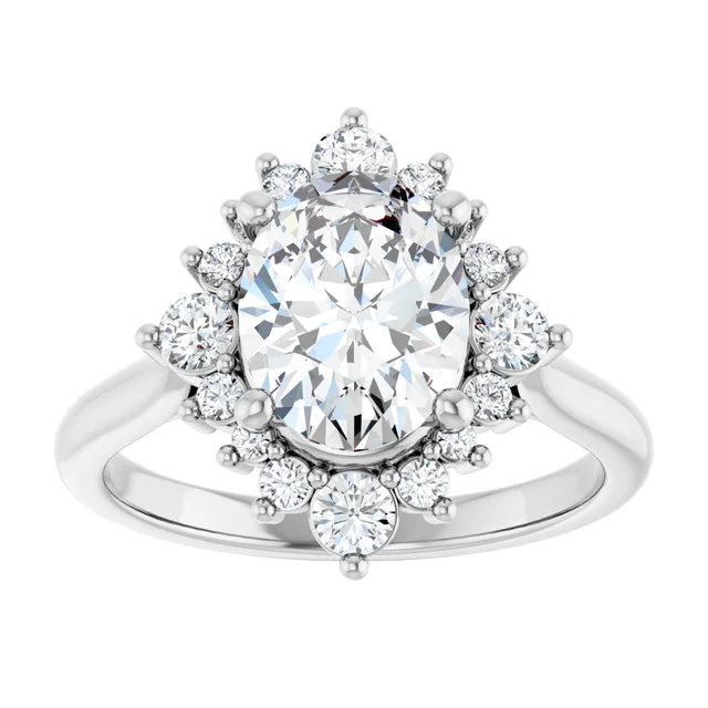 Stunning Oval Engagement Ring with Diamond Halo-The Diamond Setter