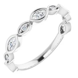 Marquise and round diamond anniversary band-The Diamond Setter