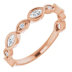 Marquise and round diamond anniversary band-The Diamond Setter