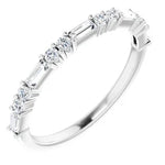 Round and baguette set diamond anniversary band-The Diamond Setter