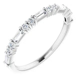 Round and baguette set diamond anniversary band-The Diamond Setter
