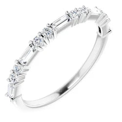 Round and baguette set diamond anniversary band-The Diamond Setter