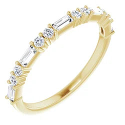 Round and baguette set diamond anniversary band-The Diamond Setter