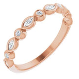 Round and marquise diamond bezel set anniversary band-The Diamond Setter