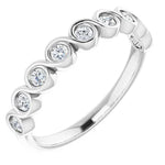 Round bezel set half eternity anniversary band-The Diamond Setter