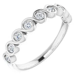 Round bezel set half eternity anniversary band-The Diamond Setter
