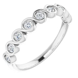 Round bezel set half eternity anniversary band-The Diamond Setter