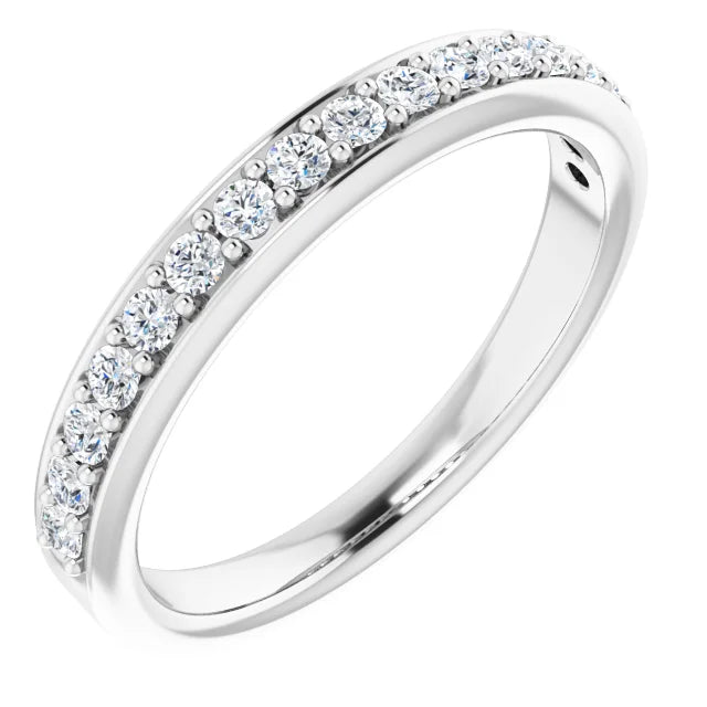 Round diamond bead set half eternity anniversary band-The Diamond Setter