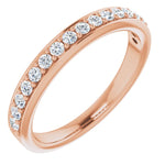 Round diamond bead set half eternity anniversary band-The Diamond Setter