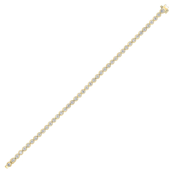 18ct Yellow Gold Diamond-Set Tennis Bracelet-The Diamond Setter