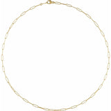 Solid gold 2.4 mm Paperclip-Style 16" Chain-The Diamond Setter