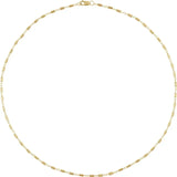 Solid gold 1.7 mm Satellite Bar Cable 18" Chain-The Diamond Setter