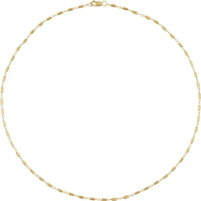 Solid gold 1.7 mm Satellite Bar Cable 18" Chain-The Diamond Setter