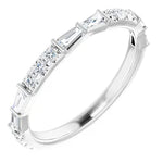 Tapered baguette and round diamond french-set anniversary band-The Diamond Setter