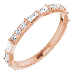 Tapered baguette and round diamond french-set anniversary band-The Diamond Setter