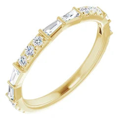 Tapered baguette and round diamond french-set anniversary band-The Diamond Setter