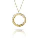 Six Hour Gold Halo Necklace with Pave Diamond Setting-The Diamond Setter