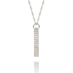 9 carat Solid Gold Textured Bar Necklace-The Diamond Setter