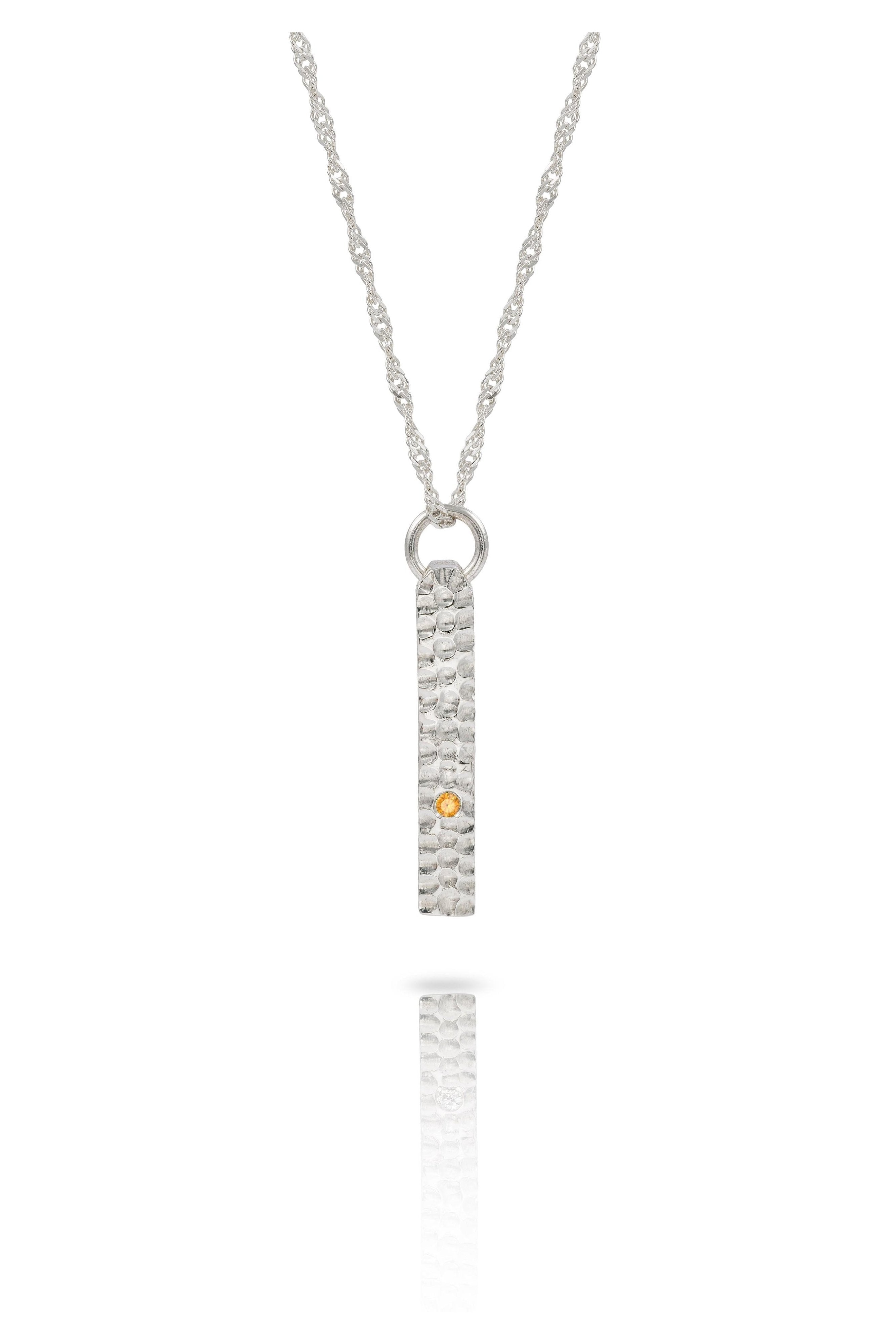 9 carat Solid Gold Textured Bar Necklace-The Diamond Setter