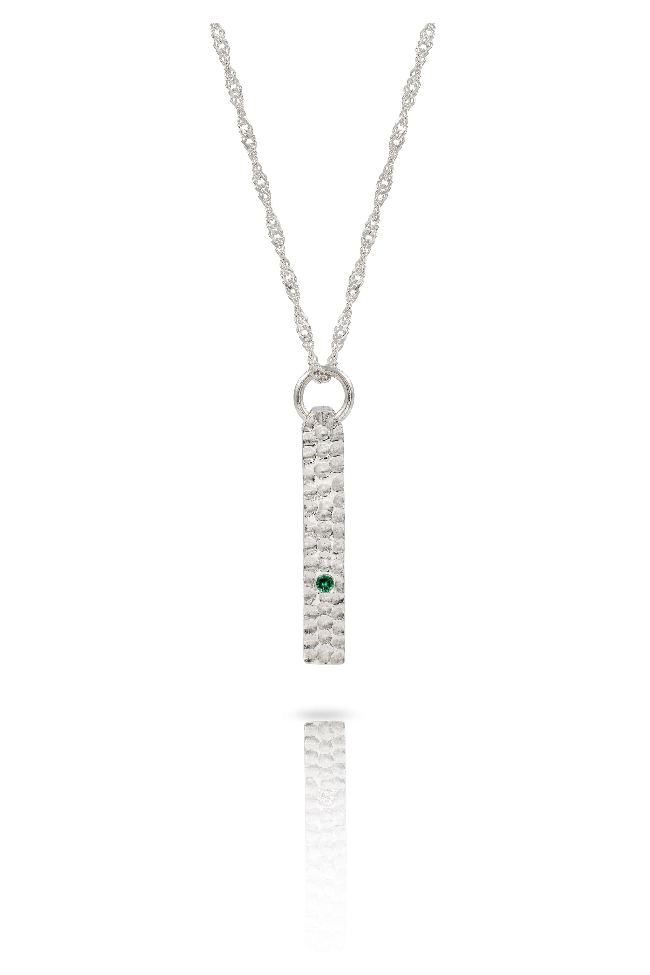 9 carat Solid Gold Textured Bar Necklace-The Diamond Setter