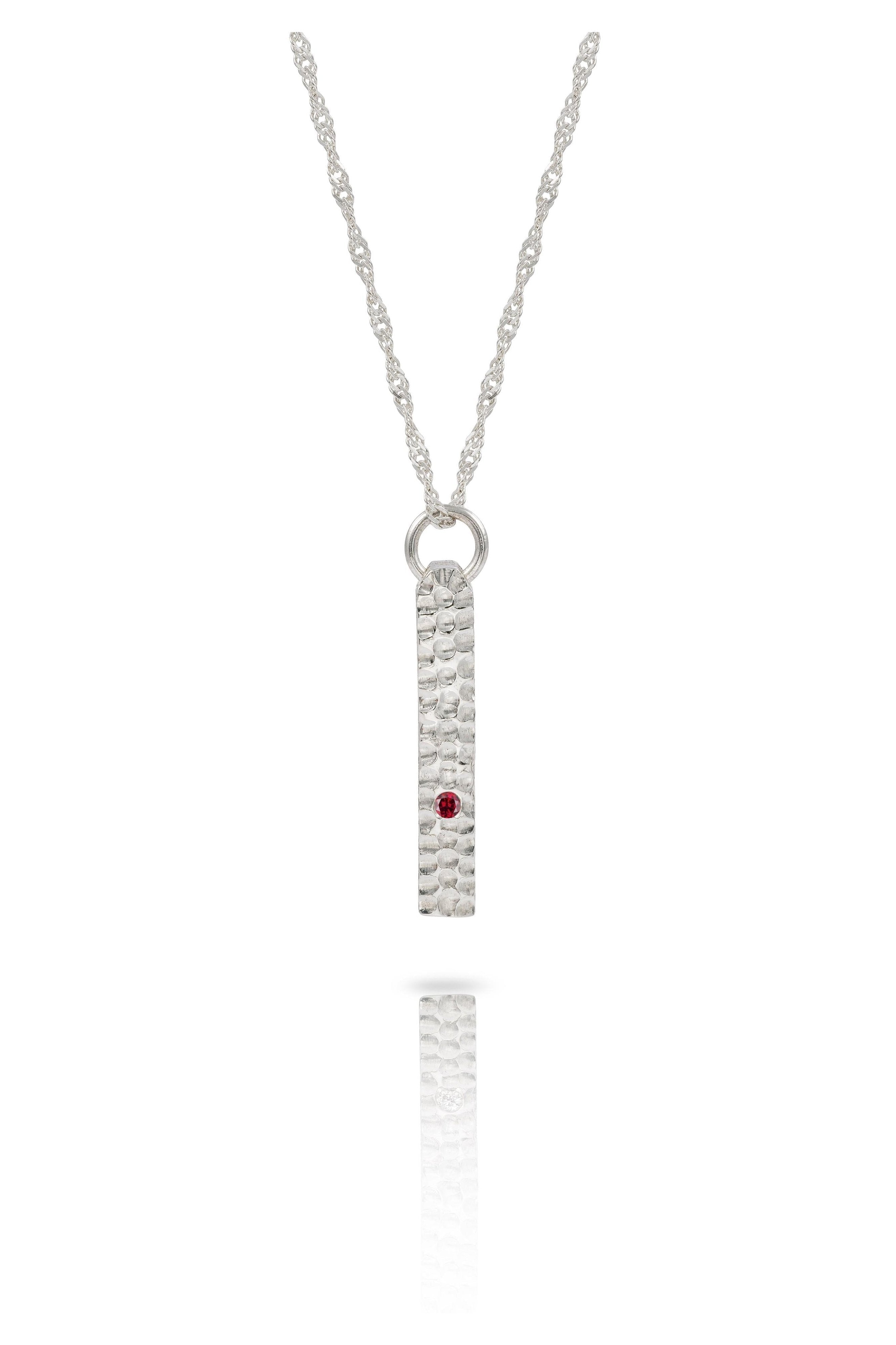9 carat Solid Gold Textured Bar Necklace-The Diamond Setter