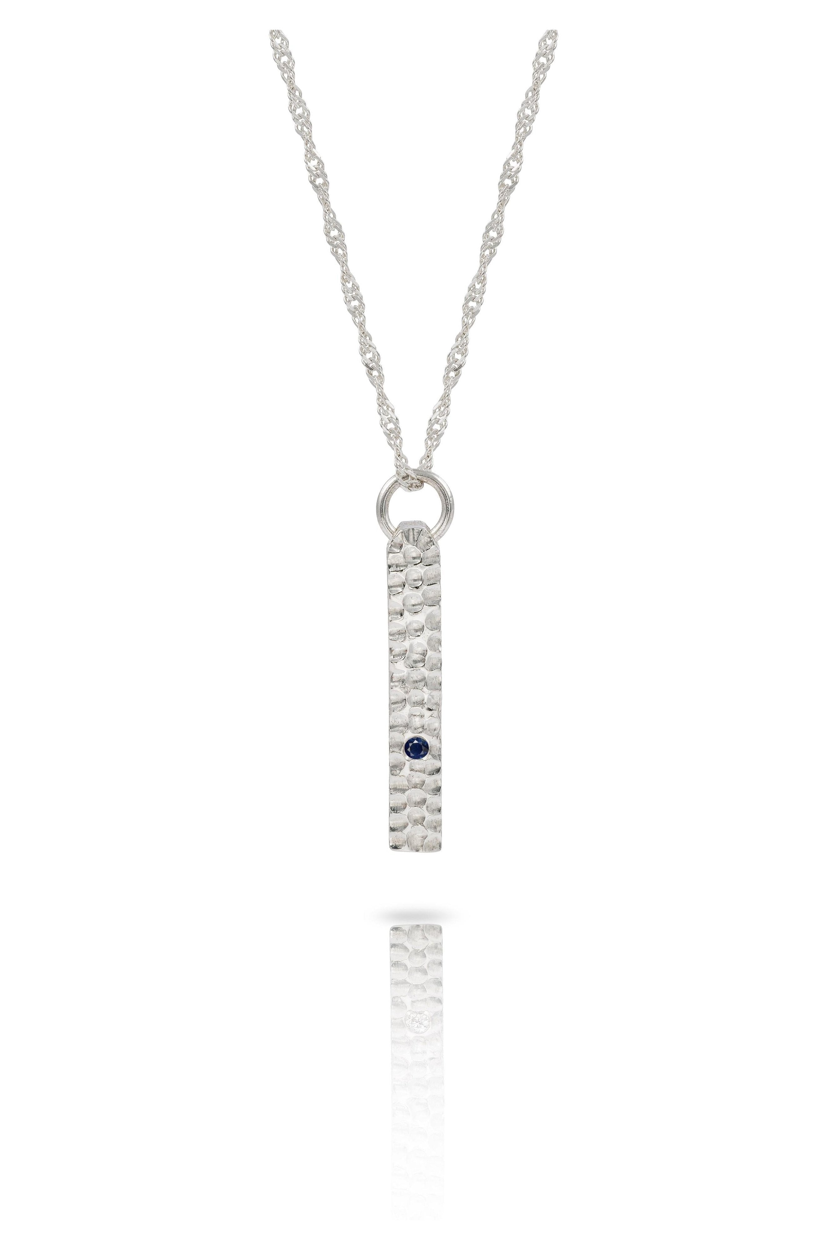 9 carat Solid Gold Textured Bar Necklace-The Diamond Setter