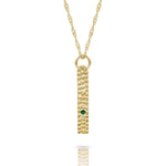 9 carat Solid Gold Textured Bar Necklace-The Diamond Setter