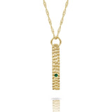 9 carat Solid Gold Textured Bar Necklace-The Diamond Setter