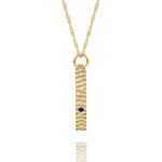 9 carat Solid Gold Textured Bar Necklace-The Diamond Setter