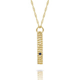 9 carat Solid Gold Textured Bar Necklace-The Diamond Setter