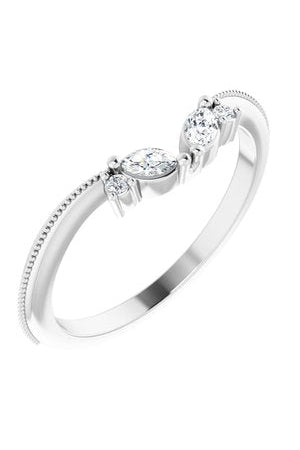 Alhena - Art Deco inspired Contoured Band-The Diamond Setter